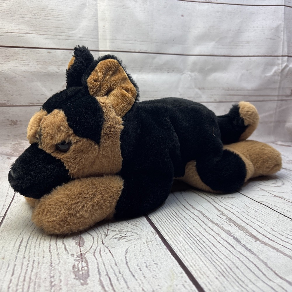 FAO Schwarz German Shepherd Dog Plush 14" Realistic Floppy Stuffed Animal Toy